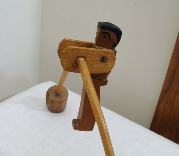 Vintage Wood Balancing Man - Primitive Folk Art - Etsy