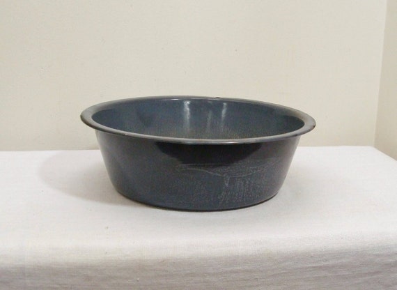 Vintage Gray Graniteware Basin Granite Ware Dish Pan 
