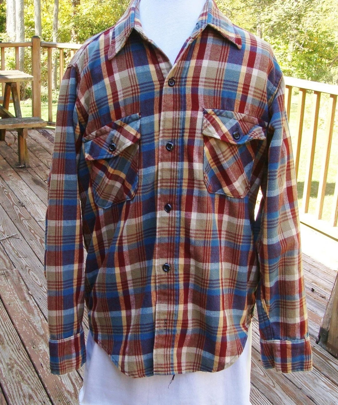 Vintage Melton Wintermaster Plaid Flannel Shirt - Mens M - Etsy