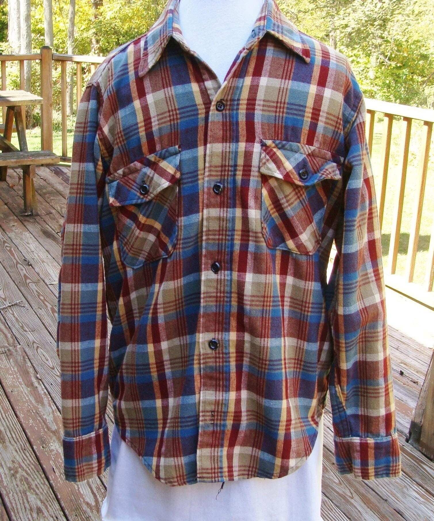 Vintage Melton Wintermaster Plaid Flannel Shirt - Mens M - Etsy