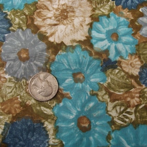 Vintage Teal Floral Cotton Fabric - 4.5 yards