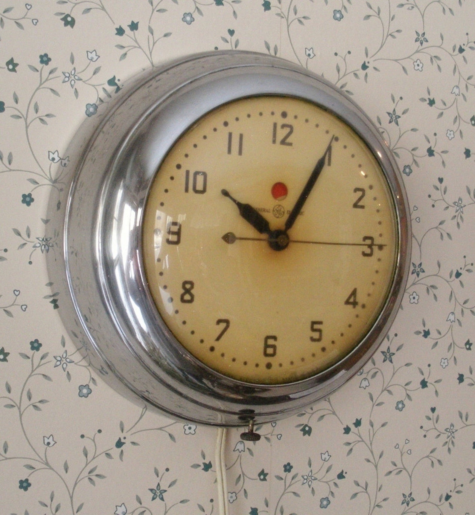 Vintage Chrome GE Electric Kitchen Wall Clock Etsy