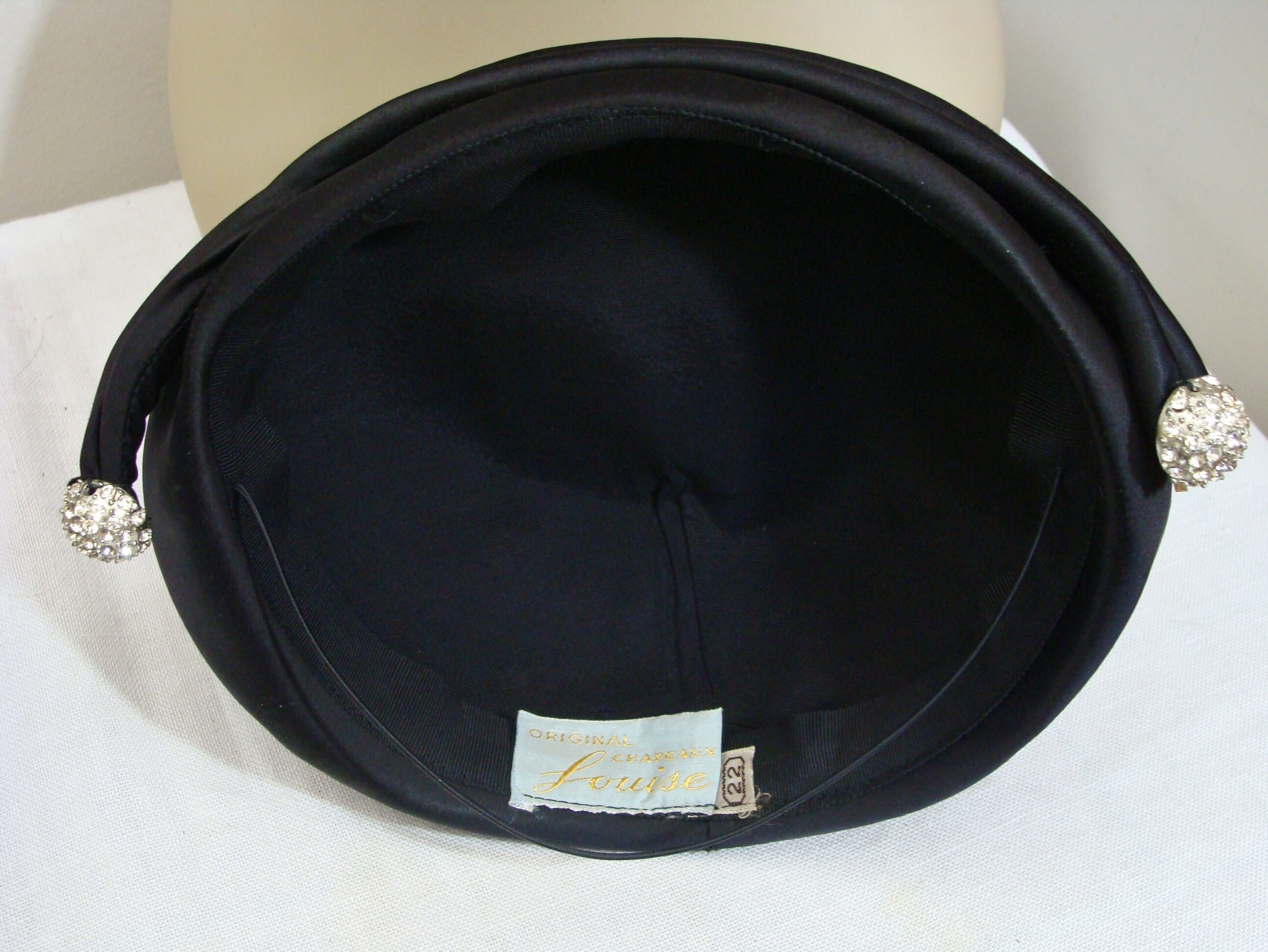 Vintage Black Womens Hat With Rhinestones - Etsy display picture 3