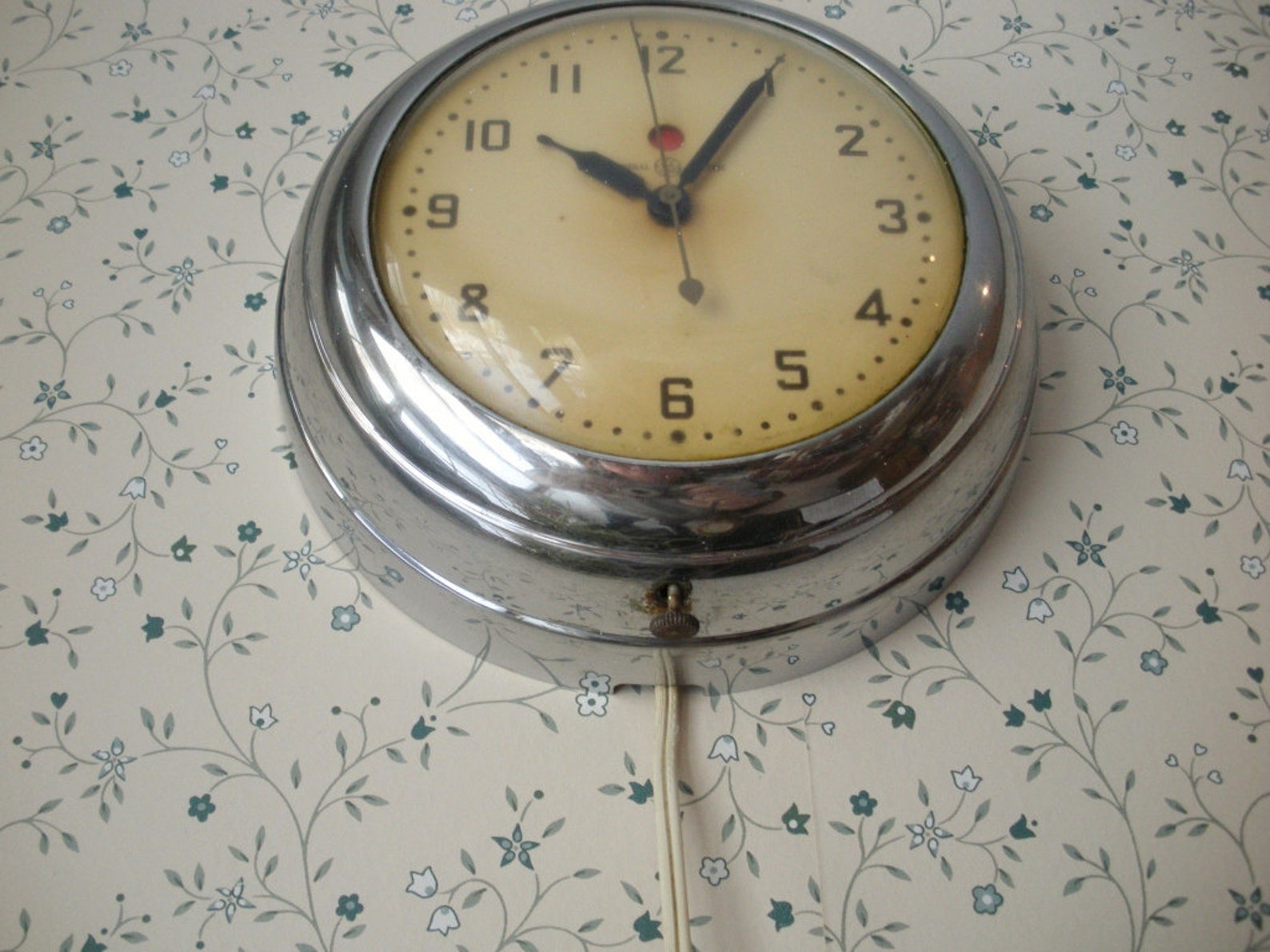 Vintage Chrome GE Electric Kitchen Wall Clock Etsy