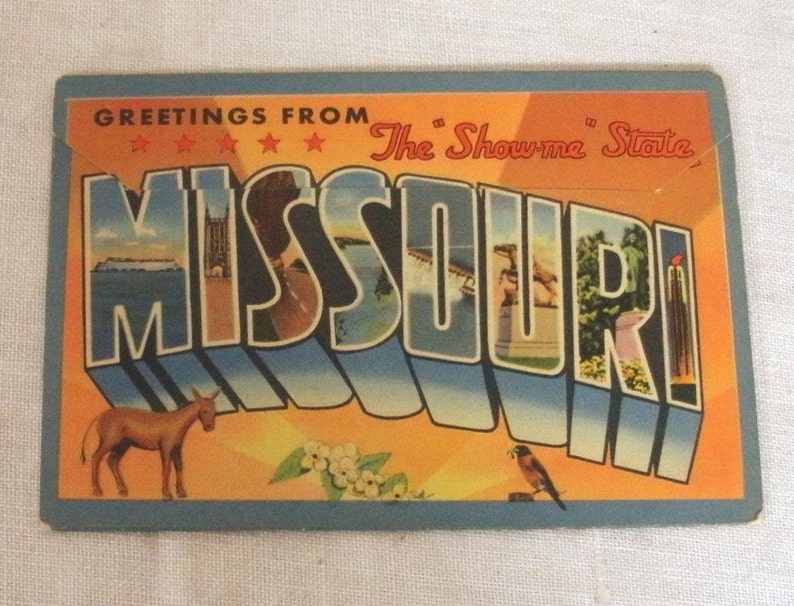 Vintage Show Me Missouri Souvenir Picture Folder