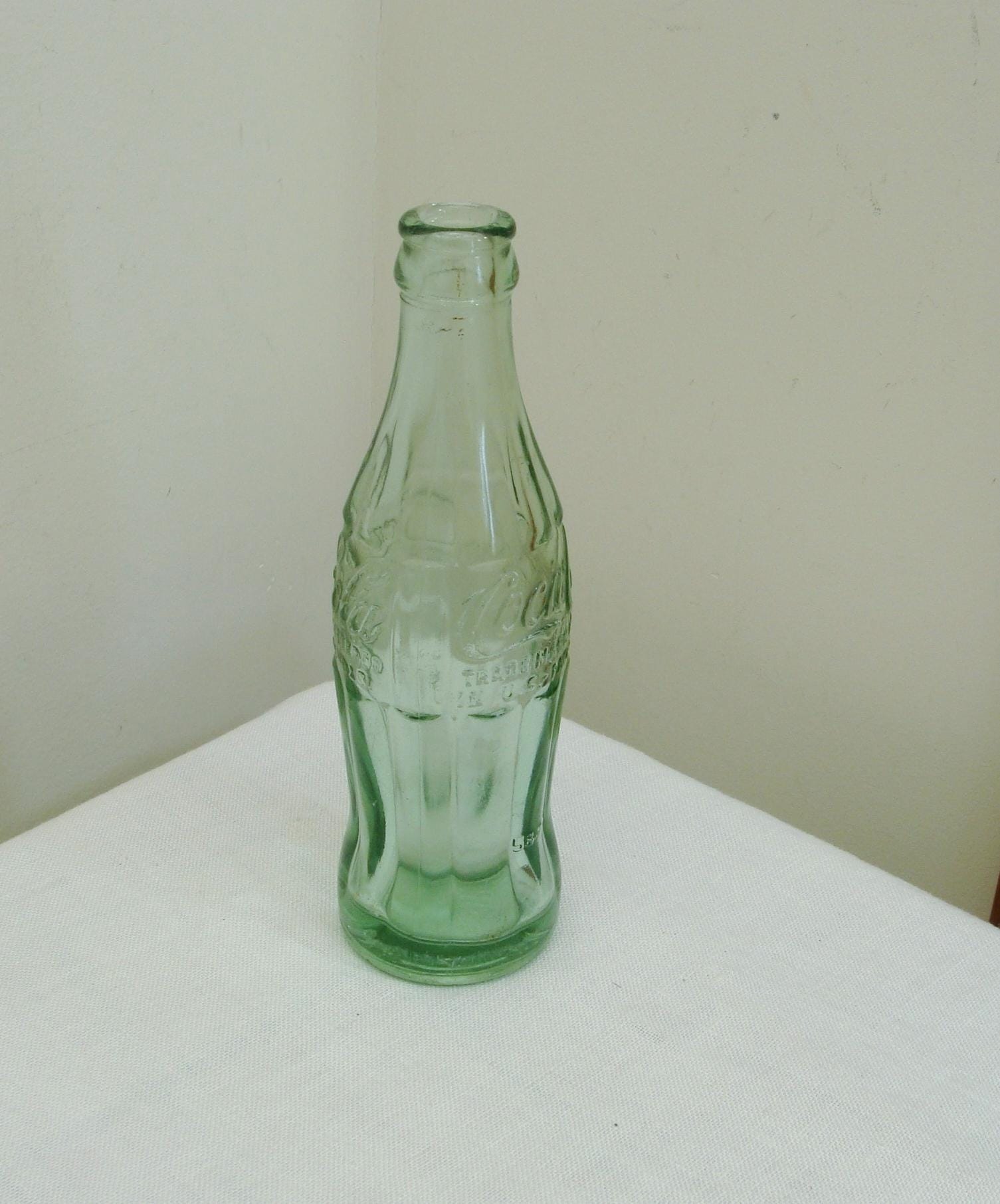 Vintage Glass Coca-cola Bottle With Blue Green Tint - Geneva NY - Etsy