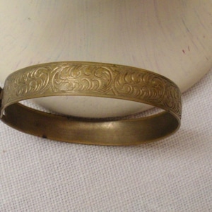 Antique Vintage Engraved Gold Filled Baby Bangle Bracelet