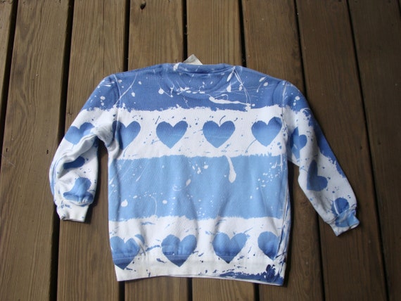 Vintage Girls Tie-Died Look Heart Sweatshirt - Girls … - Gem