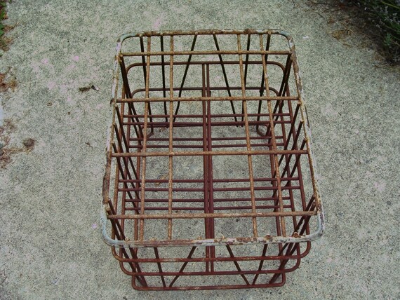 Vintage Wire Milk Crate - Dairy Delivery Crate - Etsy