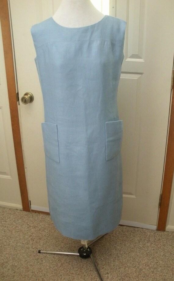 Vintage Designer Norman Norell Light Blue Sheath D