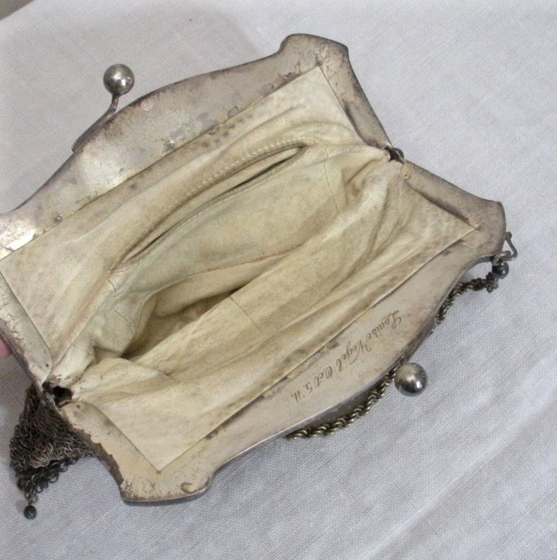 Antique German Silver Chain Mail Purse 1911 Link Bag Etsy