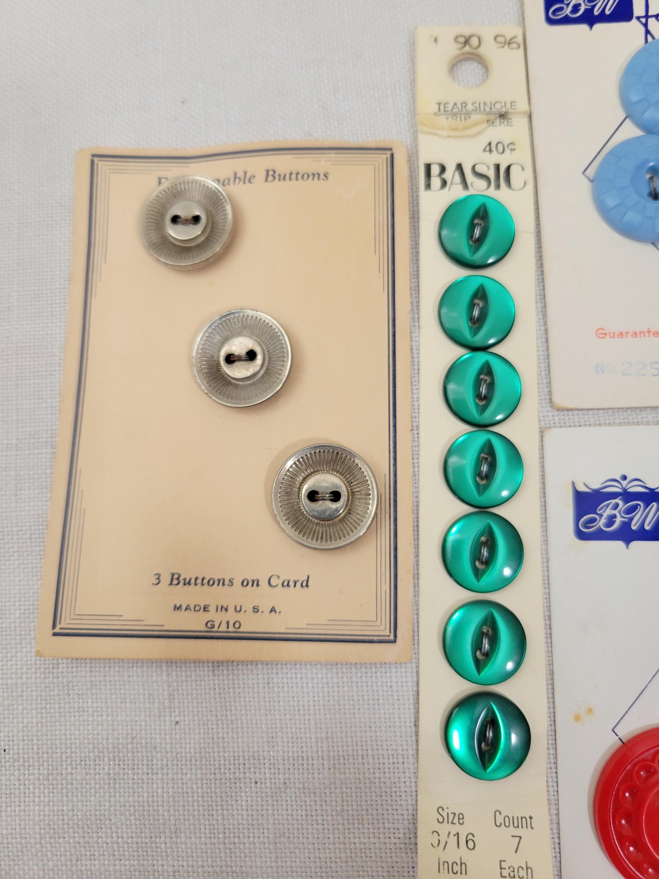 Vintage Lot of 6 Assorted Button Cards – Full Cards 28 Buttons Total - Etsy