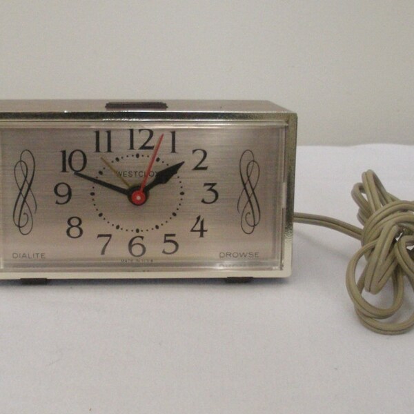 Vintage Electric Westclox Alarm Clock - Dialite Drowse