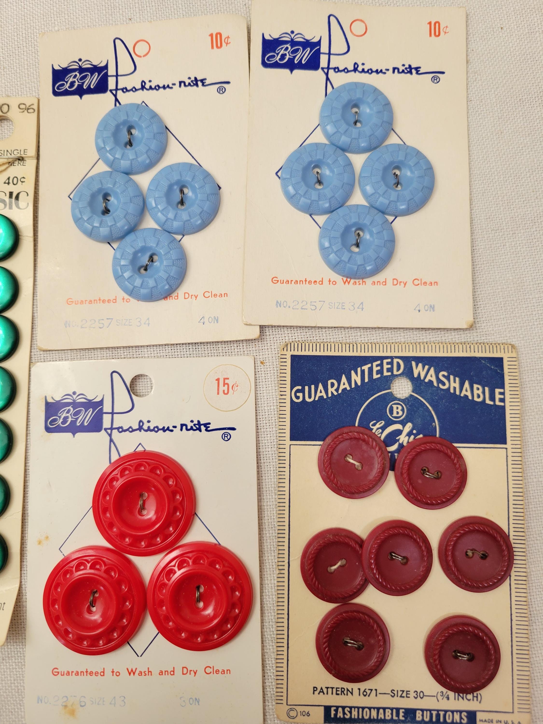 Vintage Lot of 6 Assorted Button Cards – Full Cards 28 Buttons Total - Etsy