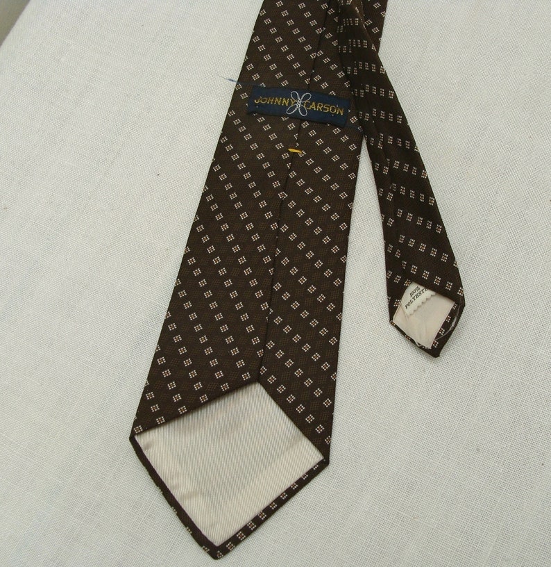 Vintage Johnny Carson Brown Diamond Patterned Necktie - Etsy