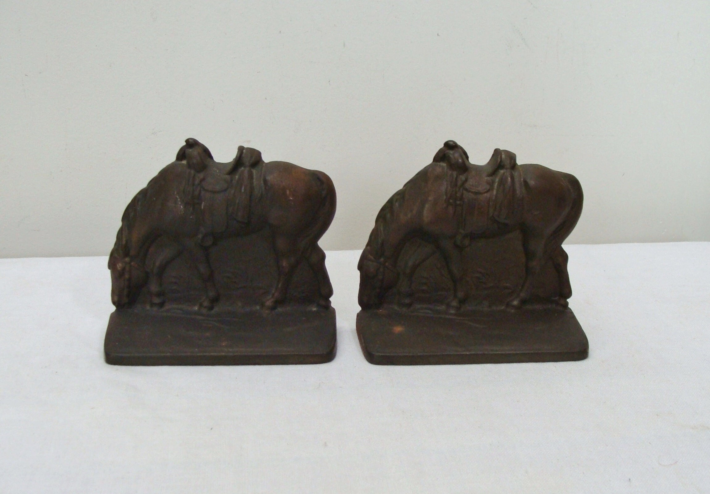 Vintage Riderless Horse Iron Bookends