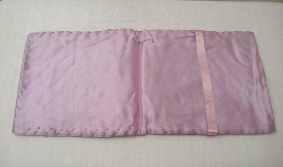 Vintage Lavender Satin Lingerie Holder - image 3