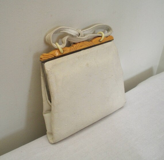 Vintage 1940s Ostrich Bracelet Bag