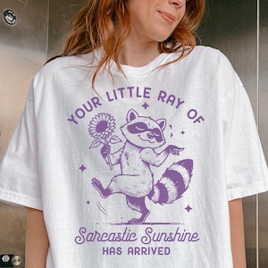 Your Little Ray Of Sarcastic Sunshine Has Arrived Shirt -Retro Funny Raccoon Shirt,Vintage Raccoon Tshirt,Raccoon Sweatshirt,Funny Tee