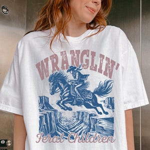 Wranglin Feral Children Shirt -Retro Funny Raccoon Shirt,Vintage Raccoon Tshirt,Raccoon Western Shirt,Raccoon Cowboy Shirt,Western Sweater