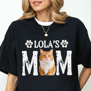 Custom Cat Mom Shirt, Custom Pet Shirt,Dog Dad Gift,Personalized Dog Name Photo Shirt,Dog Mom Gift,Gift For Dog Lover,Fathers Day Gift