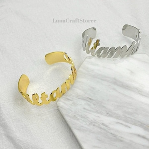 Pulsera personalizada, joyería, brazalete con nombre personalizado, regalo de cumpleaños para ella, regalo de Navidad, joyería hecha a mano, regalo para mamá