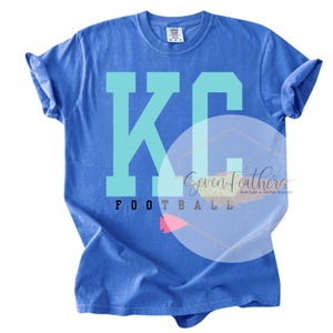 Kansas City Football png, KC Game Day Digital Download, Bold KC Football Shirt Design, dtf Transfer png, Printable KC Football File