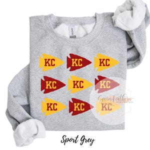 KC Football PNG | Kansas City Digital Download | Red & Gold Arrowhead Clipart | Game Day PNG | dtf Screen Print File | Instant Download
