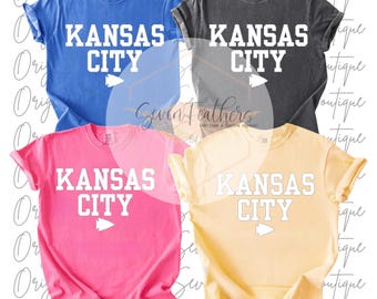 Kansas City PNG Digital Download | White KC Football Graphic Tee Design for DTF | Game Day Shirt Clipart | Instant png File