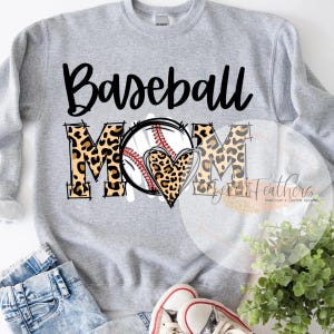 Leopard Baseball Mom PNG, Baseball Mom Digital Design, Sports Mom DTF Print, Baseball Mom, Digital Download