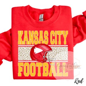 Kansas City Football PNG | Red & Gold Digital Download | KC Game Day Clipart | Instant Download | DTF Screen Print File