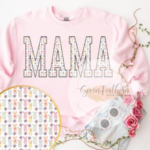 Easter Bunny Mama PNG Digital Download, Pastel Bunny Print, DTF Transfer File, Sublimation Design, Mama Peeps digital download