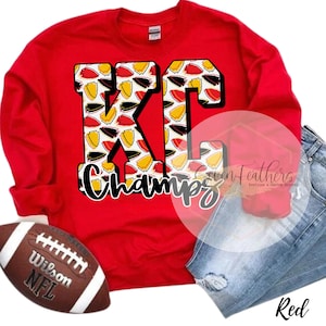 KC Champs PNG | Kansas City Football Digital Design | Red & Gold Instant Download | Game Day png | DTF Screen Print File