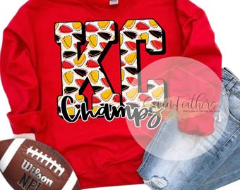 KC Champs PNG | Kansas City Football Digital Design | Red & Gold Instant Download | Game Day png | DTF Screen Print File