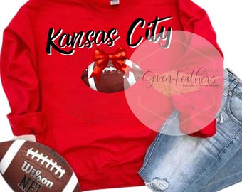 Kansas City Football PNG KC Sublimation Bows Football