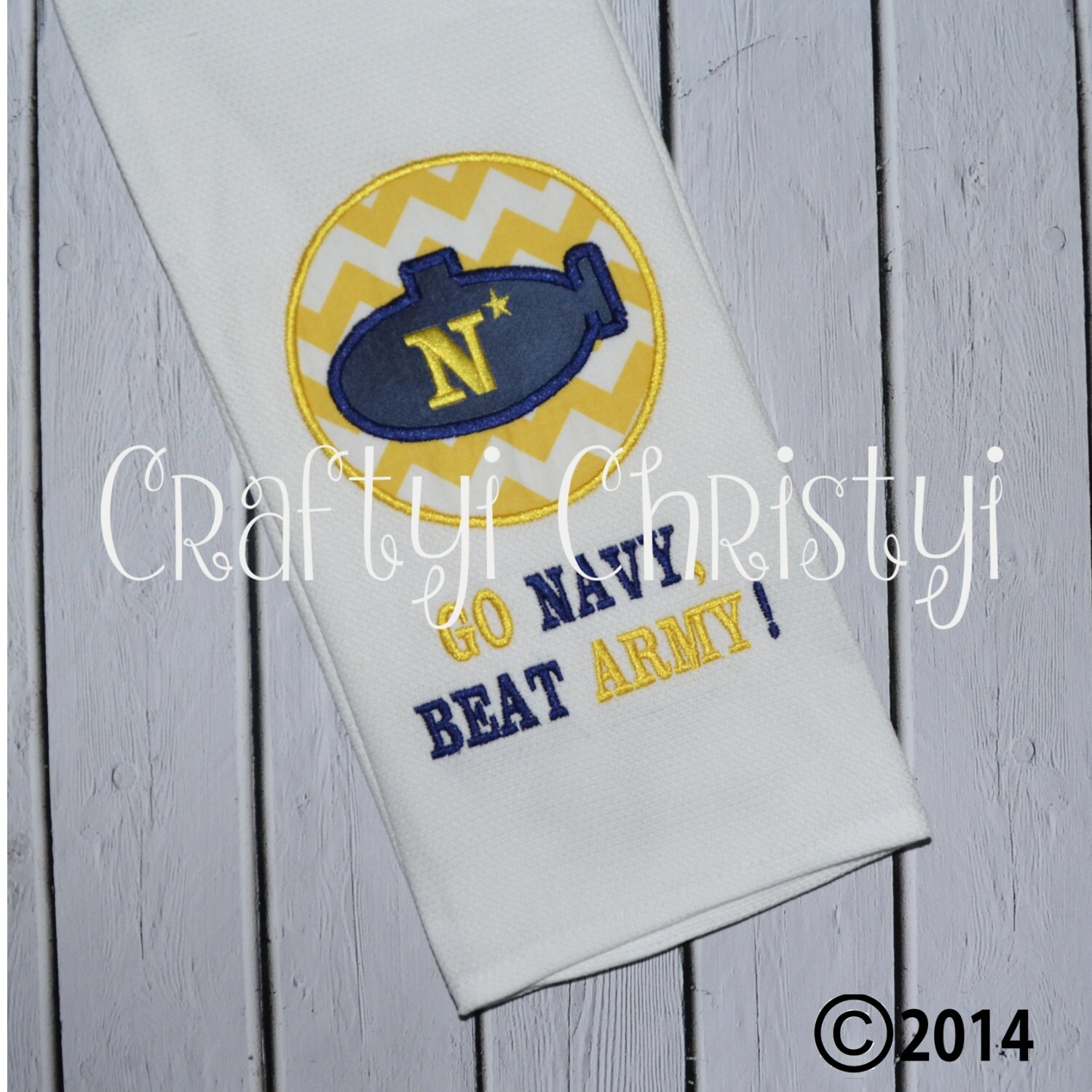 Go Navy Submarine Kitchen Towel Etsy
