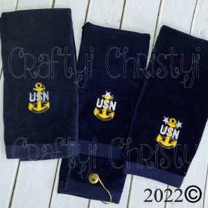 Navy Chief Golf Towel