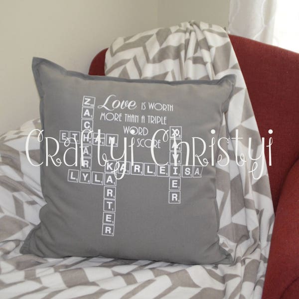 Scrabble Pillow Etsy