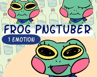Süßer Frosch Chibi PNGTuber Model (Instant Download)