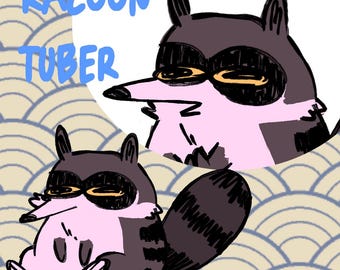 Racoon PNGTuber Model, Animated Stream Avatar (Instant Download)