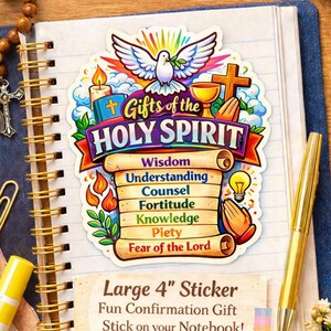 Gifts of the Holy Spirit Sticker – Laminated Confirmation Gift for ...