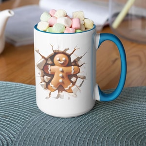 Gingerbread Mug,,Cozy Christmas Coffee Cup, Holiday Gift Idea, Engraved Gingerbread Mug,Cute Winter Tea Cup, Christmas Gingerbread Mug