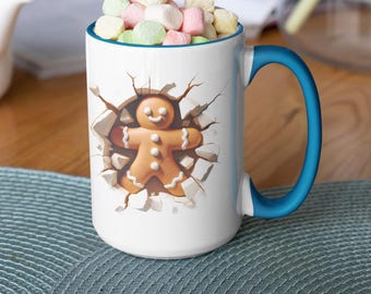 Gingerbread Mug,,Cozy Christmas Coffee Cup, Holiday Gift Idea, Engraved Gingerbread Mug,Cute Winter Tea Cup, Christmas Gingerbread Mug