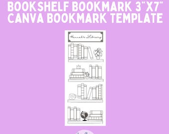 Editable Bookshelf Bookmark: Reading Tracker, Coloring Template (Digital Download)