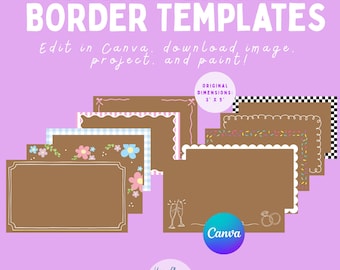 10 pack - Banner Border Template Customizable in Canva - Project and Paint