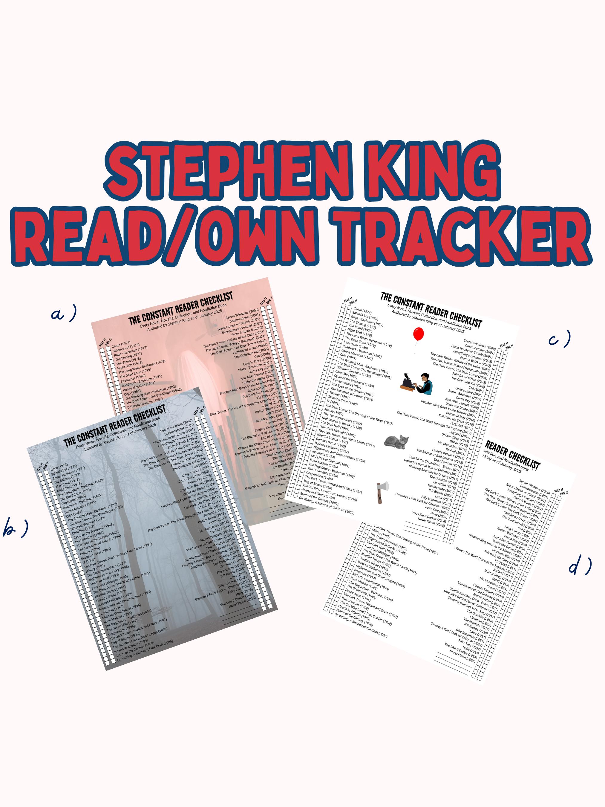 Constant Reader Checklist UPDATED - Stephen King Book Tracker: Constant Reader Checklist ...