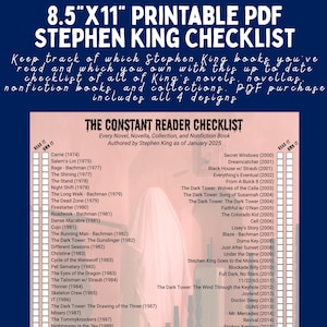 Constant Reader Checklist UPDATED - Stephen King Book Tracker: Constant Reader Checklist ...