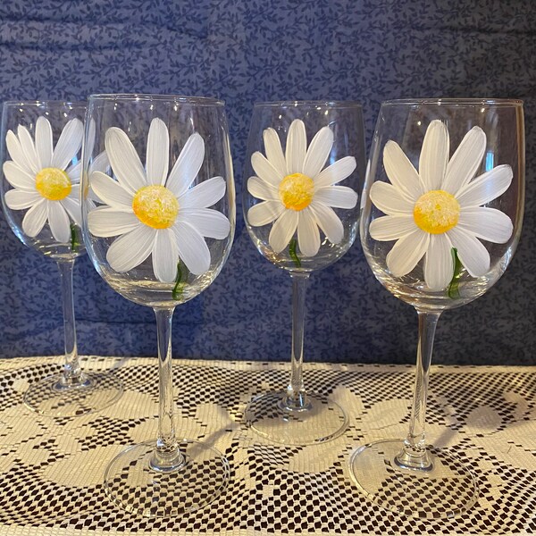 Painted Wine Glasses Etsy