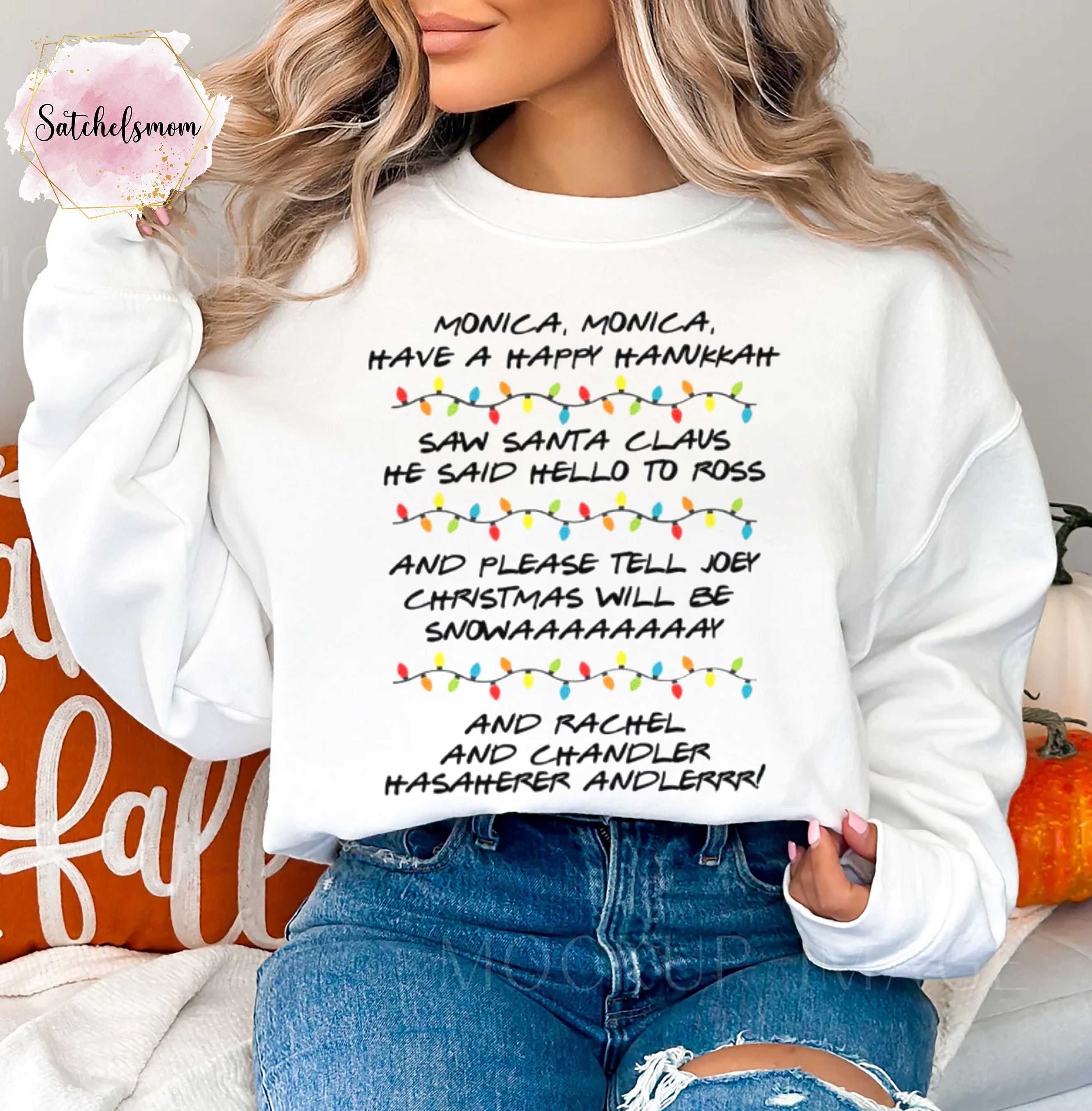 Monica monica have a happy hanukkah sweater cheap