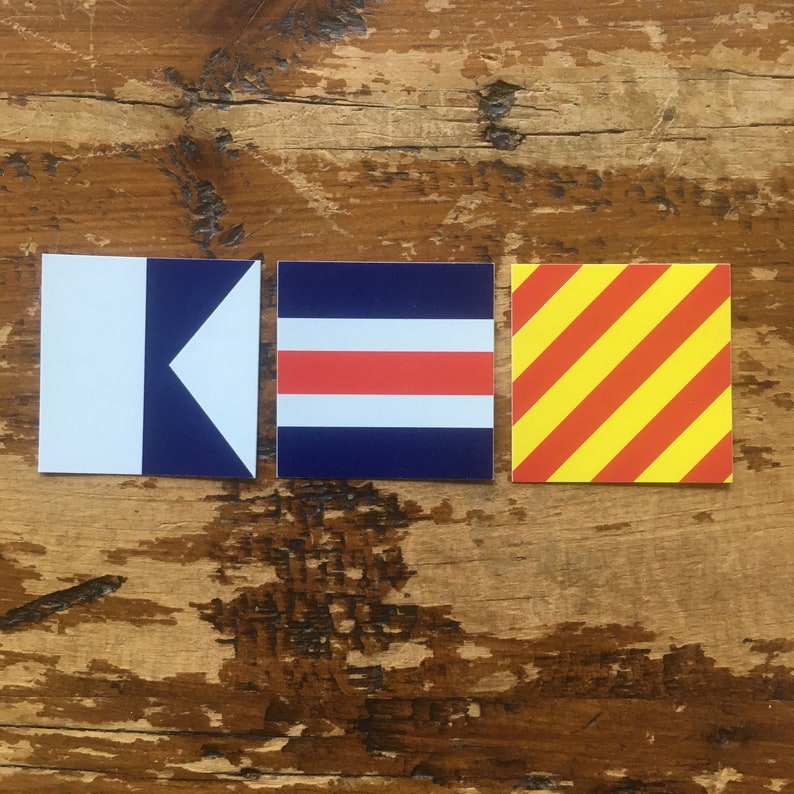 Nautical Flag Stickers Vinyl Peel and Stick 1.5 Square Etsy
